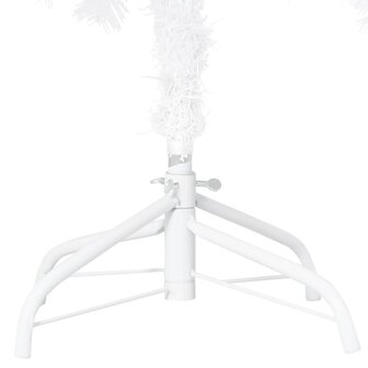 Kunstkerstboom met verlichting en kerstballen 180 cm PVC wit 5