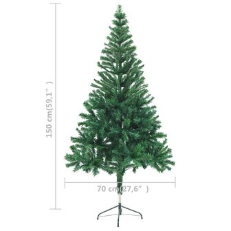 Kunstkerstboom met verlichting en kerstballen 380 takken 150 cm 12