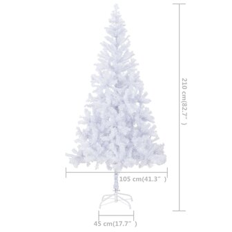 Kunstkerstboom met verlichting en kerstballen 910 takken 210 cm 12