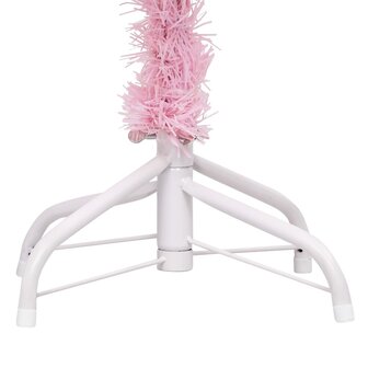 Kunstkerstboom met verlichting en kerstballen 210 cm PVC roze 4