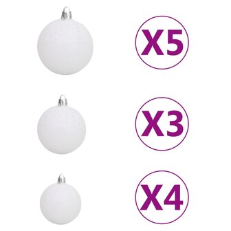 Kunstkerstboom met verlichting en kerstballen 150 cm PVC zwart 11