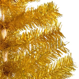 Kunstkerstboom met verlichting en kerstballen 120 cm PET goud 3