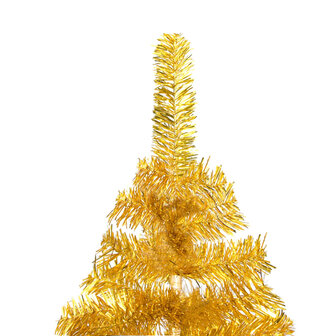 Kunstkerstboom met verlichting en kerstballen 150 cm PET goud 3