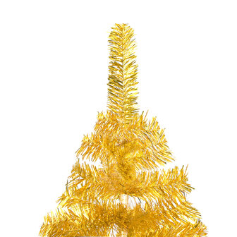 Kunstkerstboom met verlichting en kerstballen 180 cm PET goud 3