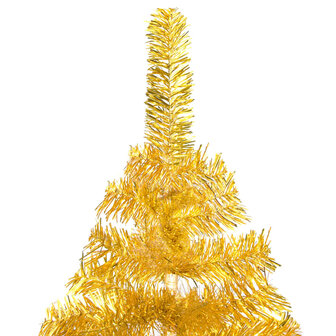 Kunstkerstboom met verlichting en kerstballen 240 cm PET goud 3