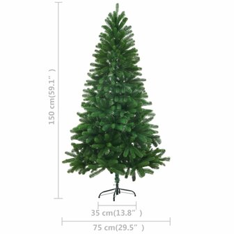 Kunstkerstboom met verlichting en kerstballen 150 cm groen 12