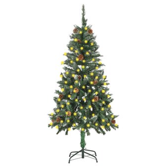 Kunstkerstboom met verlichting en dennenappels 150 cm 1