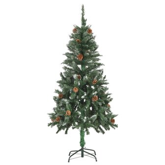 Kunstkerstboom met verlichting en dennenappels 150 cm 3