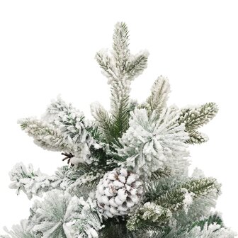 Kerstboom met LED en dennenappels en sneeuw 150 cm PVC en PE 5