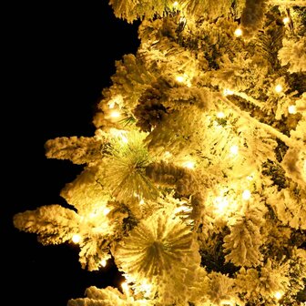 Kerstboom met LED en dennenappels en sneeuw 195 cm PVC en PE 6