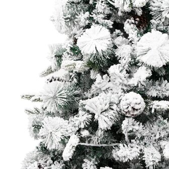 Kerstboom met LED en dennenappels en sneeuw 195 cm PVC en PE 9