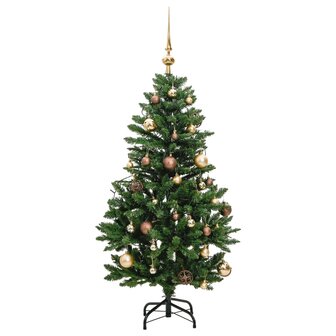 Kunstkerstboom met scharnieren 150 LED en kerstballen 120 cm 4