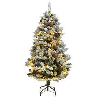 Kunstkerstboom met scharnieren 150 LED en kerstballen 120 cm 1