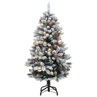 Kunstkerstboom met scharnieren 150 LED en kerstballen 120 cm 4