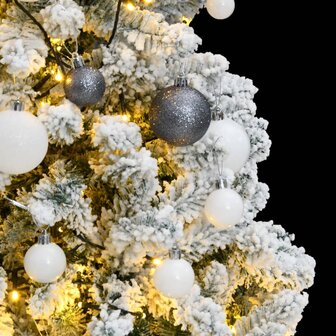 Kunstkerstboom met scharnieren 150 LED&amp;apos;s en kerstballen 150 cm 3