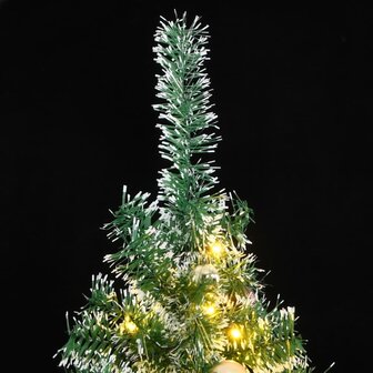 Kunstkerstboom met 300 LED&amp;apos;s kerstballen en sneeuw 210 cm 2