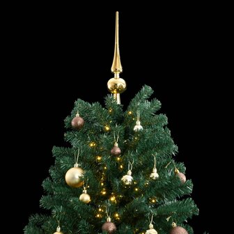 Kunstkerstboom met scharnieren 300 LED&amp;apos;s en kerstballen 240 cm 2