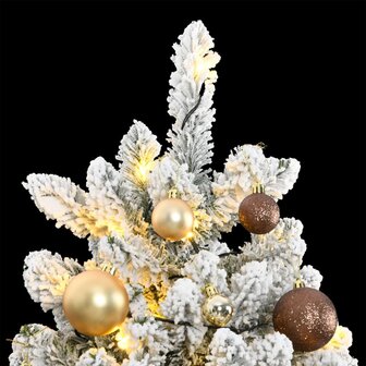 Kunstkerstboom met scharnieren 300 LED&amp;apos;s en kerstballen 180 cm 2