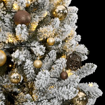 Kunstkerstboom met scharnieren 300 LED&amp;apos;s en kerstballen 180 cm 3