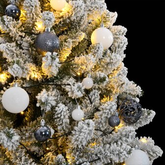 Kunstkerstboom met scharnieren 300 LED&amp;apos;s en kerstballen 180 cm 3