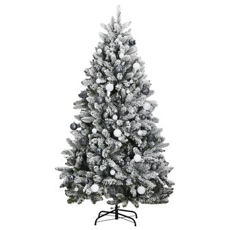 Kunstkerstboom met scharnieren 300 LED&amp;apos;s en kerstballen 180 cm 4