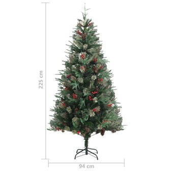 Kerstboom met dennenappels 225 cm PVC en PE groen 6