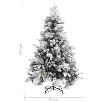 Kerstboom met dennenappels en sneeuw 150 cm PVC en PE 6