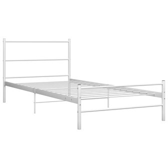 Bedframe metaal wit 100x200 cm 2