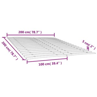 Lattenbodems 2 st met 34 latten 100x200 cm 7