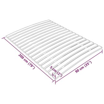 Lattenbodem met 17 latten 90x200 cm 7