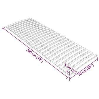 Lattenbodem met 24 latten 70x200 cm 7