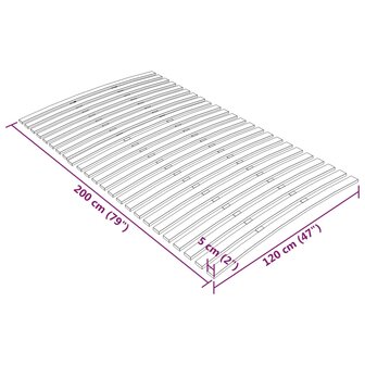 Lattenbodem met 24 latten 120x200 cm 7