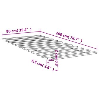 Lattenbodem massief grenenhout 90x200 cm 9