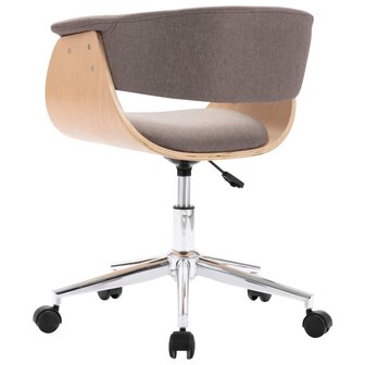 Eetkamerstoelen draaibaar 2 st stof taupe 4