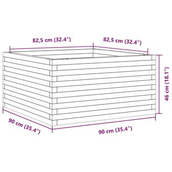 Plantenbak 90x90x46 cm massief douglashout 10