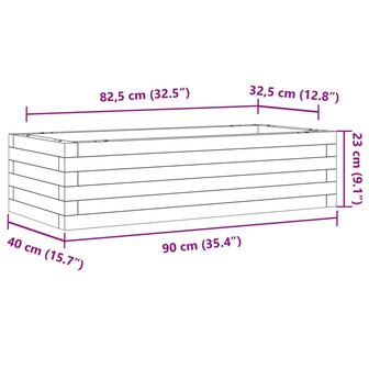 Plantenbak 90x40x23 cm massief grenenhout wasbruin 10