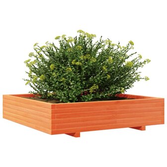 Plantenbak 110x110x26,5 cm massief grenenhout wasbruin 4