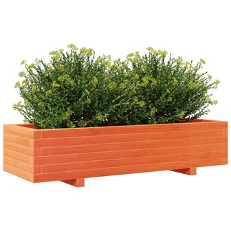 Plantenbak 110x40x26,5 cm massief grenenhout wasbruin 4