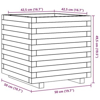 Plantenbak 50x50x49,5 cm massief grenenhout 10