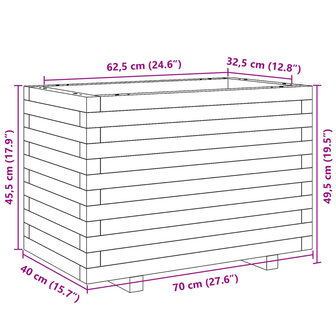 Plantenbak 70x40x49,5 cm massief grenenhout 10