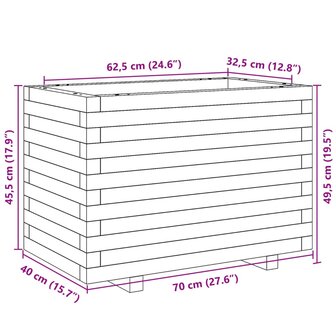 Plantenbak 70x40x49,5 cm ge&iuml;mpregneerd grenenhout 10