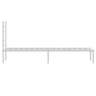 Bedframe met hoofdbord metaal wit 90x190 cm 7