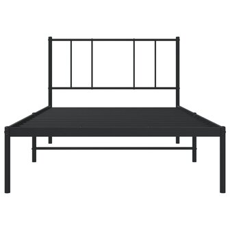 Bedframe met hoofdbord metaal zwart 90x190 cm 6