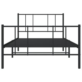 Bedframe met hoofd- en voeteneinde metaal zwart 80x200 cm 6