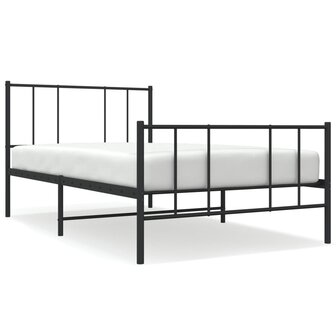 Bedframe met hoofd- en voeteneinde metaal zwart 90x190 cm 2