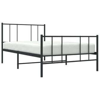 Bedframe met hoofd- en voeteneinde metaal zwart 90x190 cm 3