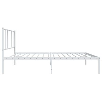 Bedframe met hoofdbord metaal wit 80x200 cm 7