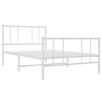 Bedframe met hoofd- en voeteneinde metaal wit 90x190 cm 5