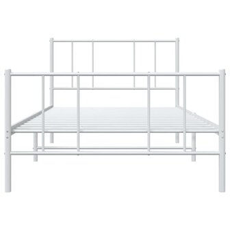 Bedframe met hoofd- en voeteneinde metaal wit 90x190 cm 6