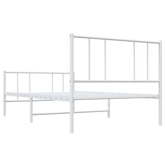 Bedframe met hoofd- en voeteneinde metaal wit 90x190 cm 8